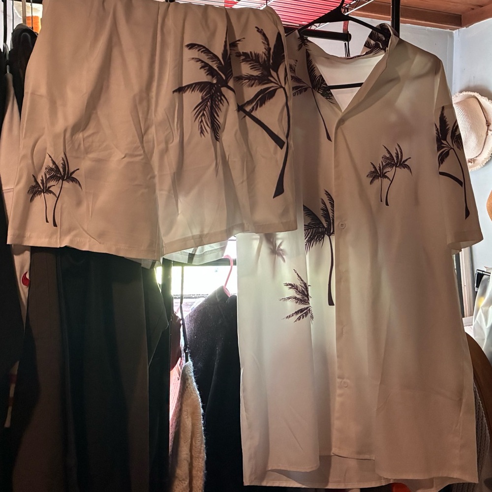 SHEIN Black and White Spider Print Casual Set